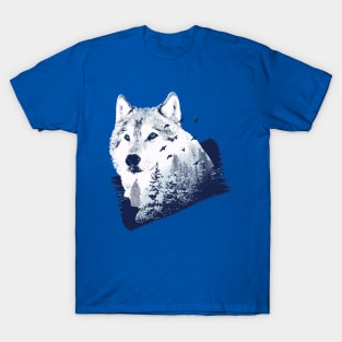 Wolf in the Forest Cool Artwork T-Shirt